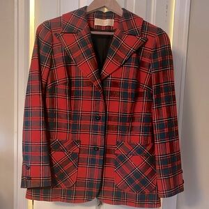 Vintage Pendleton 100% Wool Plaid Size 10 Blazer Coat